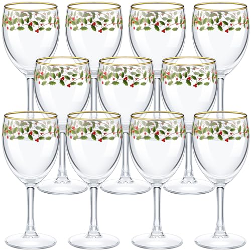 Nitial 12-Piece Christmas Wine Glass Set, 6.8 oz