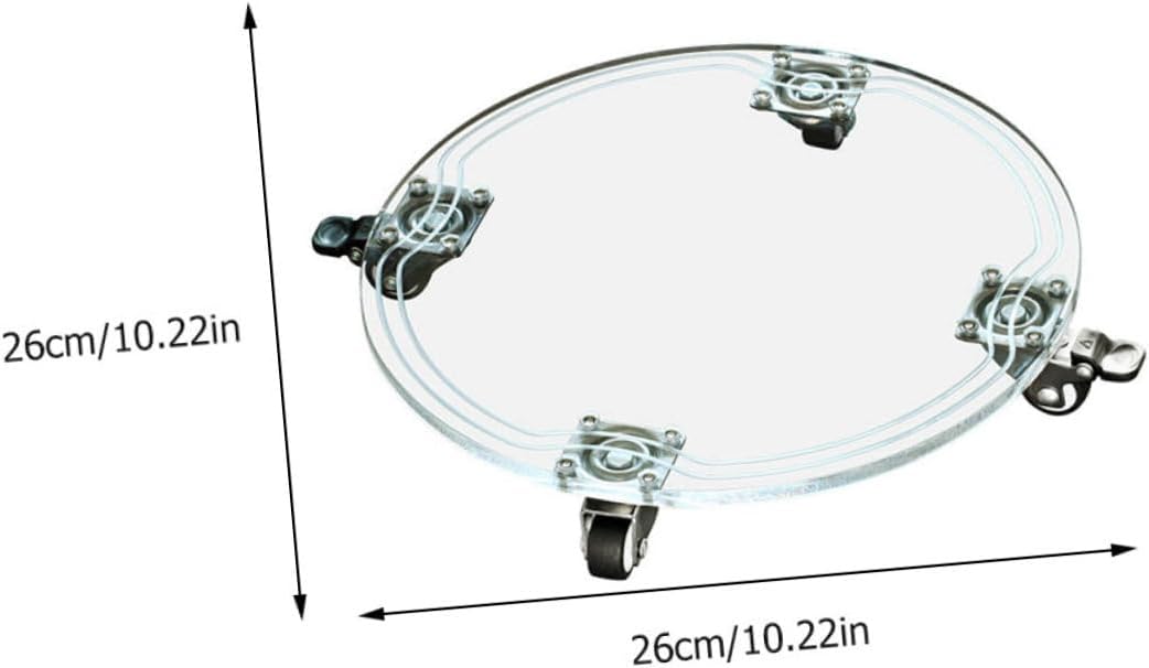 Round Acrylic Plant Stand Wheels Indoor Plant Holder Pot Planter Storage Tray