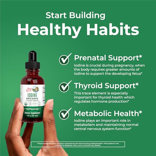 Image of MaryRuth Organics Iodine Liquid Drops | Potassium Iodide | 1 Year Supply | 450 Servings | Thyroid Health | USDA Organic| Vegan | Non-GMO | Gluten Free | 1 Fl Oz