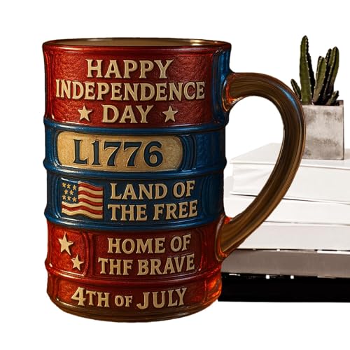 Tazza Giorno 'Indipendenza | Fourth of July USA - Tazza da caffè decorativa in resina per festività, souvenir, anniversari e occasioni speciali