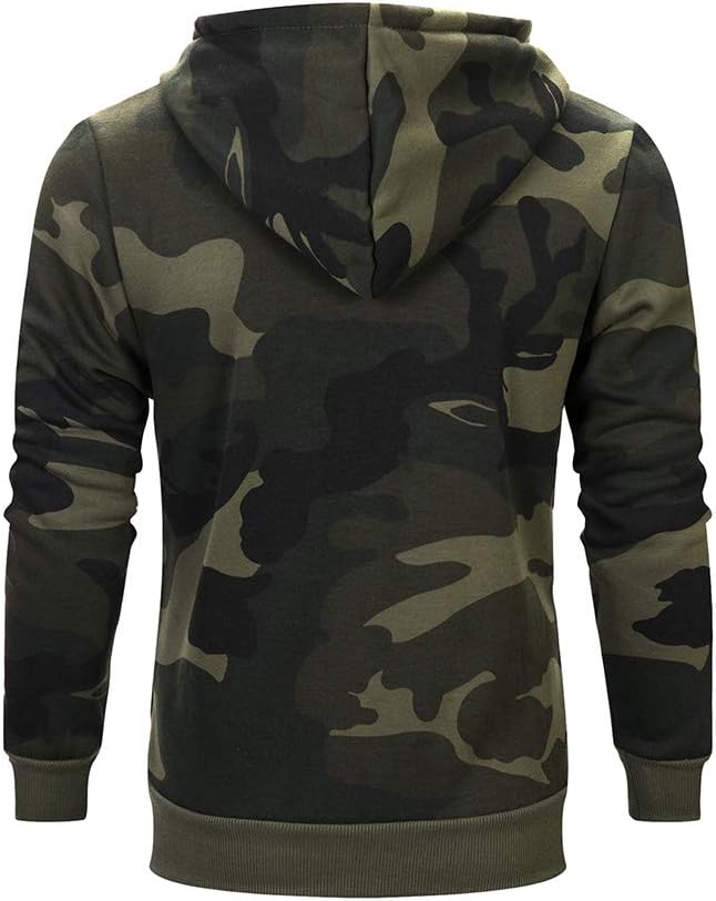 AOTORR Men's Pullover Hoodie Blend Fleece Long Sleeve Contrast Color Military Sweatshirt with Kanga Pocket - Image 3