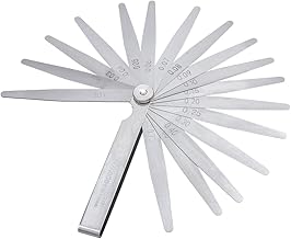 Mesee Stainless Steel Feeler Gauge Set, 17 Blades High Precision Feeling Gauge, 0.02-1.00 mm Gap Width Measuring Tool for Valve Tappet, Spark Plug Gaps, Piston Rings, Brake Bands