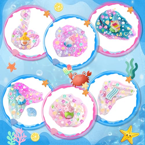 LAWOHO 6 Pack Slimes, Pink & Blue Slime Kit with Cloud, Butter Clear Water Slime, Non-Sticky Soft Sensory Toys, Slime Party Favors, Goodie Bag Stuffers for Girls & Boys Birthday Christmas Slime Gifts by LAWOHO - Image 6