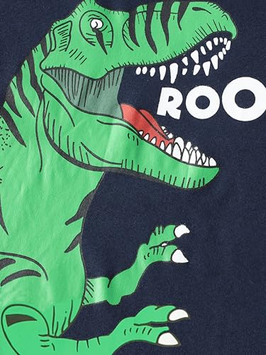 SOIBEEN Pyjamas für Jungen Dinosaurier Schlafkleidung Baumwolle Nachtkleidung 4-teilige Kinder Langarm PJs Set 4 Jahre