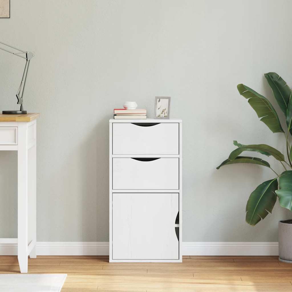 ODDA - Mobile in legno massello di pino, 40 x 24 x 79 cm, con 2 cassetti e scomparti, robusto armadio multiuso per camera da letto, soggiorno, corridoio