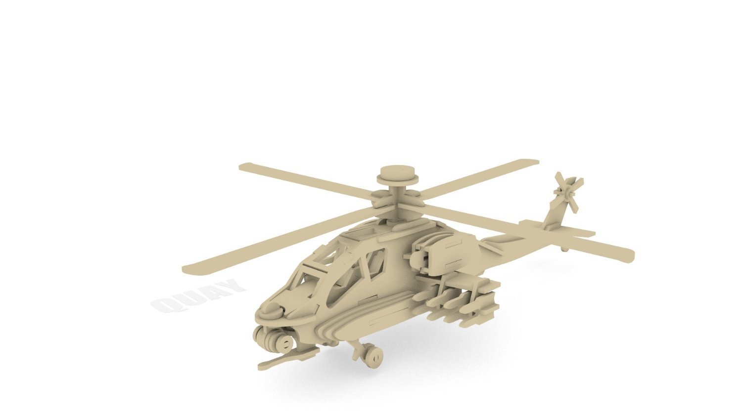 Quay Apache Woodcraft Kit Di Costruzione In Legno FSC: Modellino Da Montare Senza Colla - 14x44x40cm