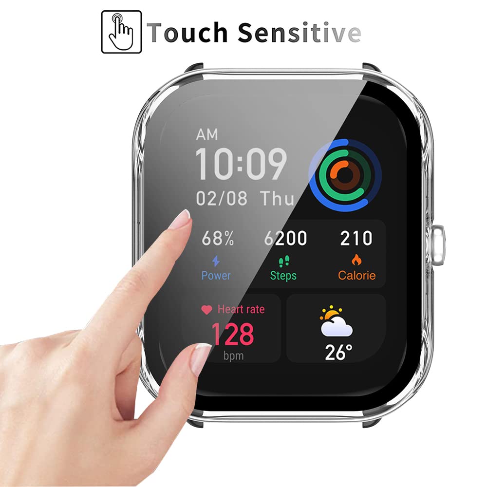 SeNool Custodia Protettiva Per Amazfit GTS 4 Mini – Cover Rigida Con Vetro Temperato 9H, Verde – Protezione Completa E Trasparente