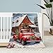 Neatee Living Farmhouse Christmas Kids Throw Blanket Small Vintage Red Truck Blanket Xmas Winter Holiday Blanket for Girls Boys Child Baby Bed Soft Lightweight Fleece Blankets and Throws 40x50
