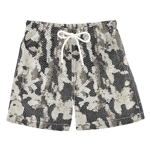 Boys Swim Trunks Monochrome Snake Skin Toddler Swim Trunks Kids Beach Board Shorts Swimsuit-2T