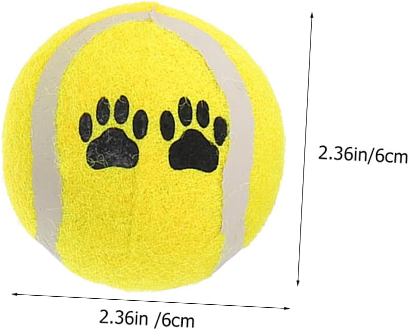16pcs Pet Tennis Balls Plush Dog Rubber Training Fetch Balls 7cm Diameter Interactive Exercise for Small and Medium Dogs Random Color