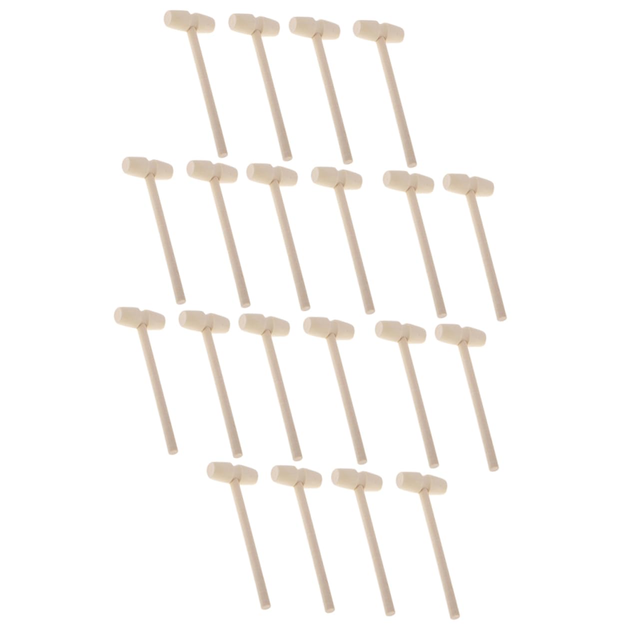 KONTONTY 20pcs Mini Solid Wood Hammers Educational for Creative Playset for Hand Eye Coordination and Safe and Craft Hammer