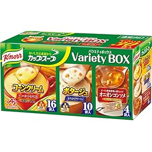 Knorr クノール カップスープ バラエティボックス 3種 30袋入 アソート 詰め合わせ 野菜スープ 味の素 通販限定 ボックス スティック 大容量 非常食 即席 インスタント 朝ごはん" 
