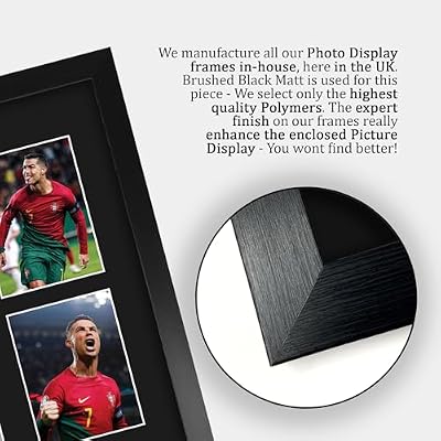 HWC Trading Cristiano Ronaldo Portugal 16 x 12 inch (A3) Printed Gifts Signed Autograph Picture for Football Fans and Supporters - 16 x 12 Framed