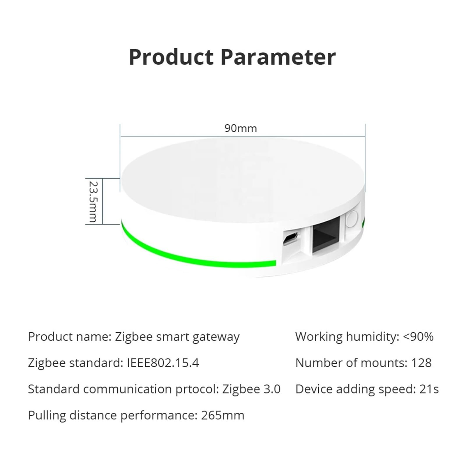 THikk Passerelle Intelligente Tuya Zigbee, Hub Zigbee 3.0, (avec Prise réseau) Connexion Filaire, Commandes Smart Life(Homekit Control)