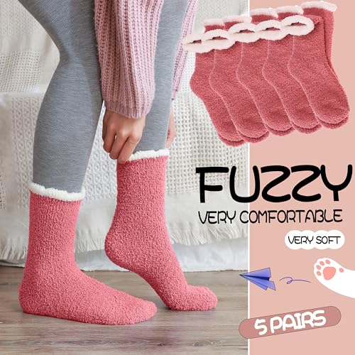 Image of EBMORE Womens Fuzzy Socks Fleece Fluffy Cabin Plush Warm Sleep Soft Cozy Winter Adult Socks