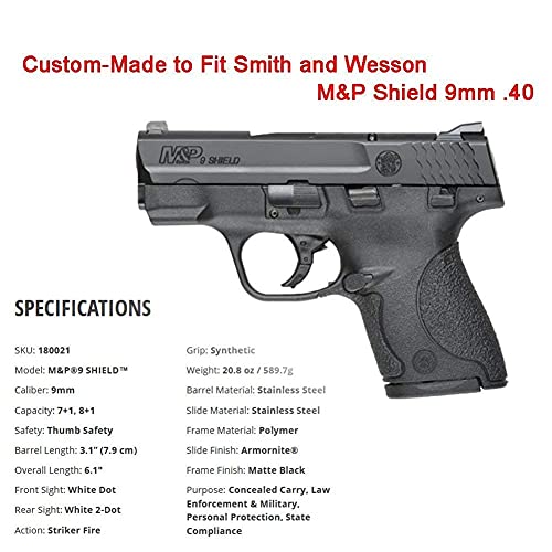 M&P Shield 9mm Holster, OWB Paddle Holster fit 3.1" Barrel Smith & Wesson M&P Shield Plus 9mm/40, M&P 9mm/40 Shield 2.0, Adjustable Cant Gun Holster with Fast Release - Right Handed