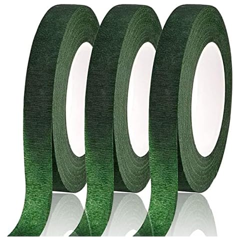 MXOQJE 3 Pcs Florist Tape, Floral Tape, Floristry Supplies, Florist Tape Green, Floristry Tape, 12mm Width Floral Tape Bouquet Tape, for Florist Tape Dark Green Flower Tape 27m/Roll Cover