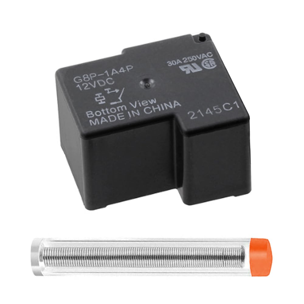 G8P-1A4P-12VDC 30A 250VAC Fully-Sealed PCB Dryer Relay with 10g Solder Wire Tool Combination for Replacement on The Circuit Board PC Board or