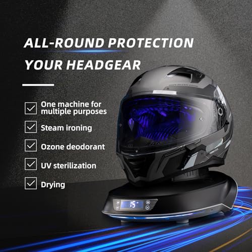 Cap & Helmet Care Machine,Restore Misshapen Hat/Cap Natural Shape with Steam Iron,Helmet Steaming,Drying and Remove Odor with Ozon,Suitable for Various Hats and Helmets (Black) by INNOPAW - Image 8