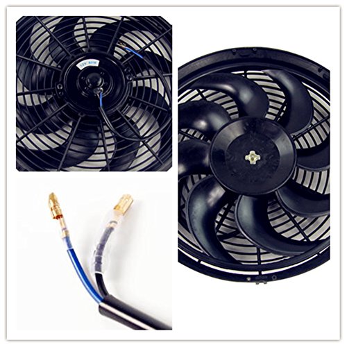 Alloyworks 14" 12V 90W Universal Electric Radiator Cooling Slim Fan Push Pull Mount Kit #TOP3