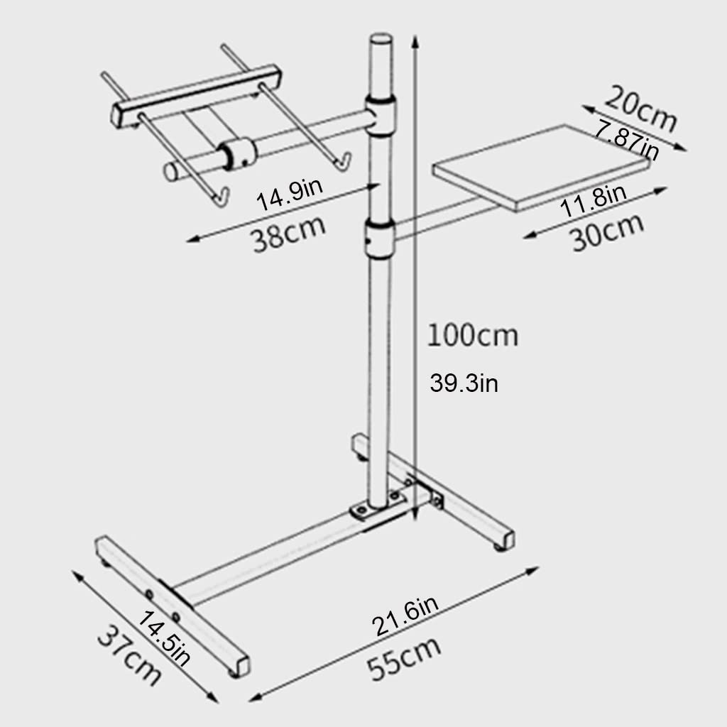 Supporto For Laptop Pavimento Regolabile In Altezza For Laptop 13-17 Pollici, Vassoio For Mouse In Legno, Supporto For Laptop Universale In Acciaio Resistente Supporto Rialzato, Nero Opaco