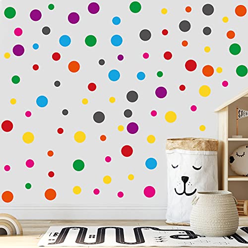 288 Pieces Polka Dots Wall Stickers Large Round Polka Dot Confetti Wall Decals Assorted Polka Dot Stickers For Baby Nursery Child Kid Boy Girl Bedroom Home Decor, 8 Sheets (Dark Color) #TOP3