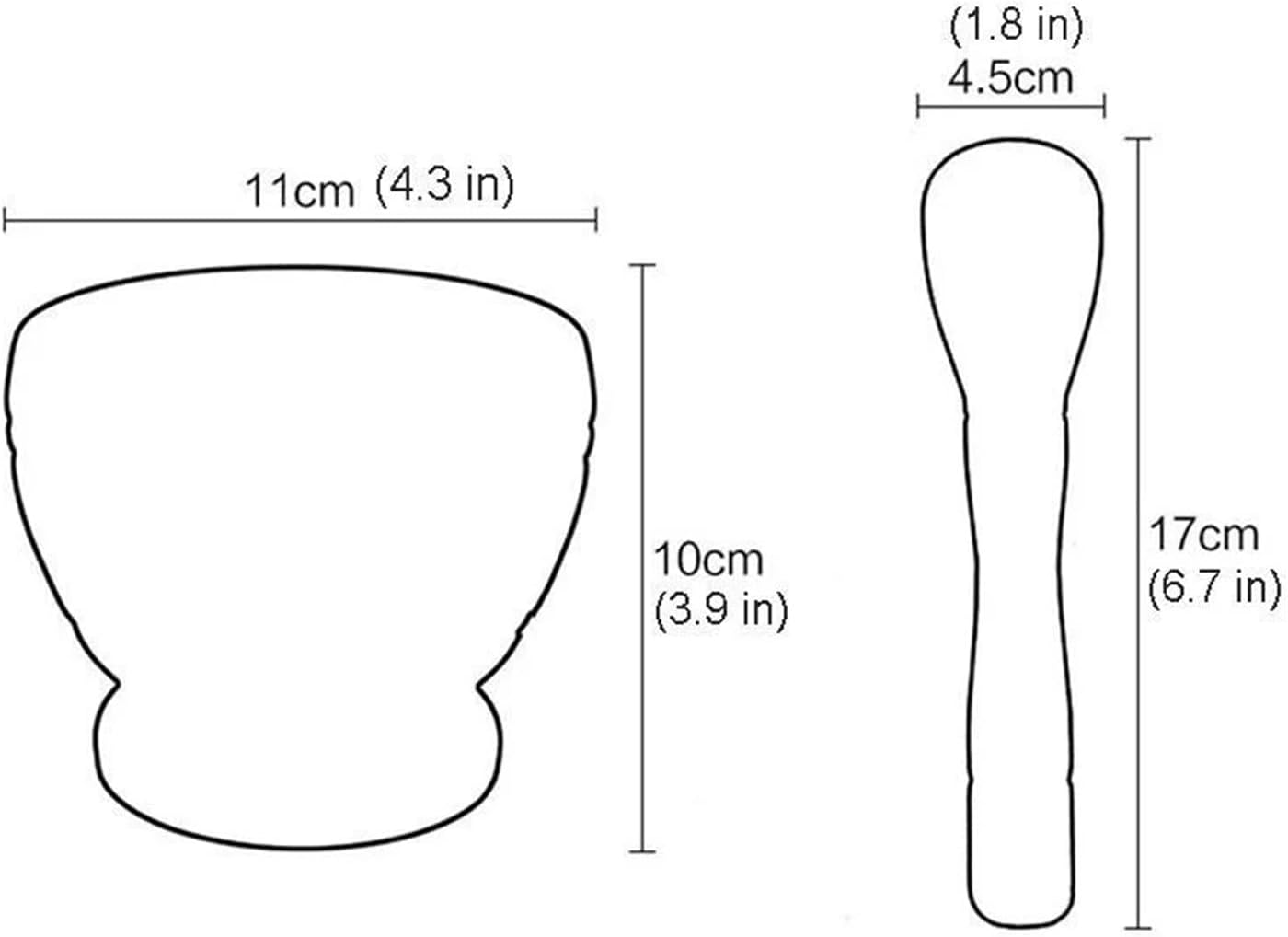 Resin Setmortar and Pestle Garlic Herb Spice Mixing Grinding Crusher Bowl Restaurant Kitchen Tools(Size1)