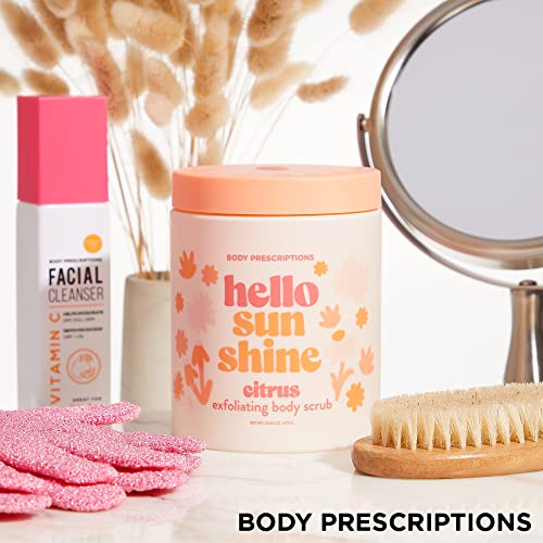 Body Prescriptions Exfoliating Body Scrub |21.16 Oz Body Cleanser Infused With Citrus | Daily Body Wash For Nourished And Ultra Smooth Skin, Hello Sunshine #TOP4