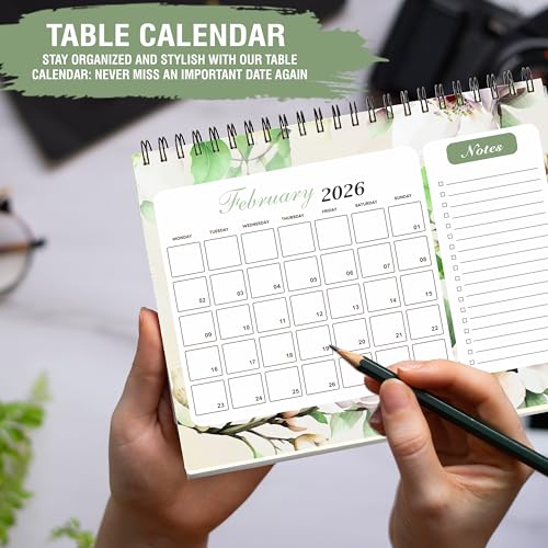 Image of Trueflair 2026 Floral Desk Calendar l 12 Months l Includes notes section l 170 gsm l Planning, Tracking & Scheduling l Black Wiro