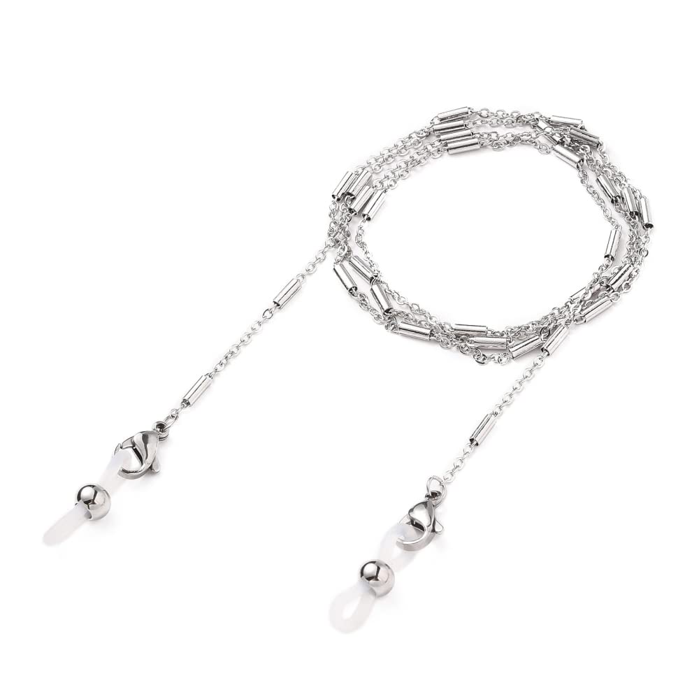 No Tarnish No Fading Spectacle Glasses Chain Lanyard String for Eyewear Frames, Spectacles, Reading Glasses, Sunglasses, Goggles For Girls & Women (Silver) 1 Pc