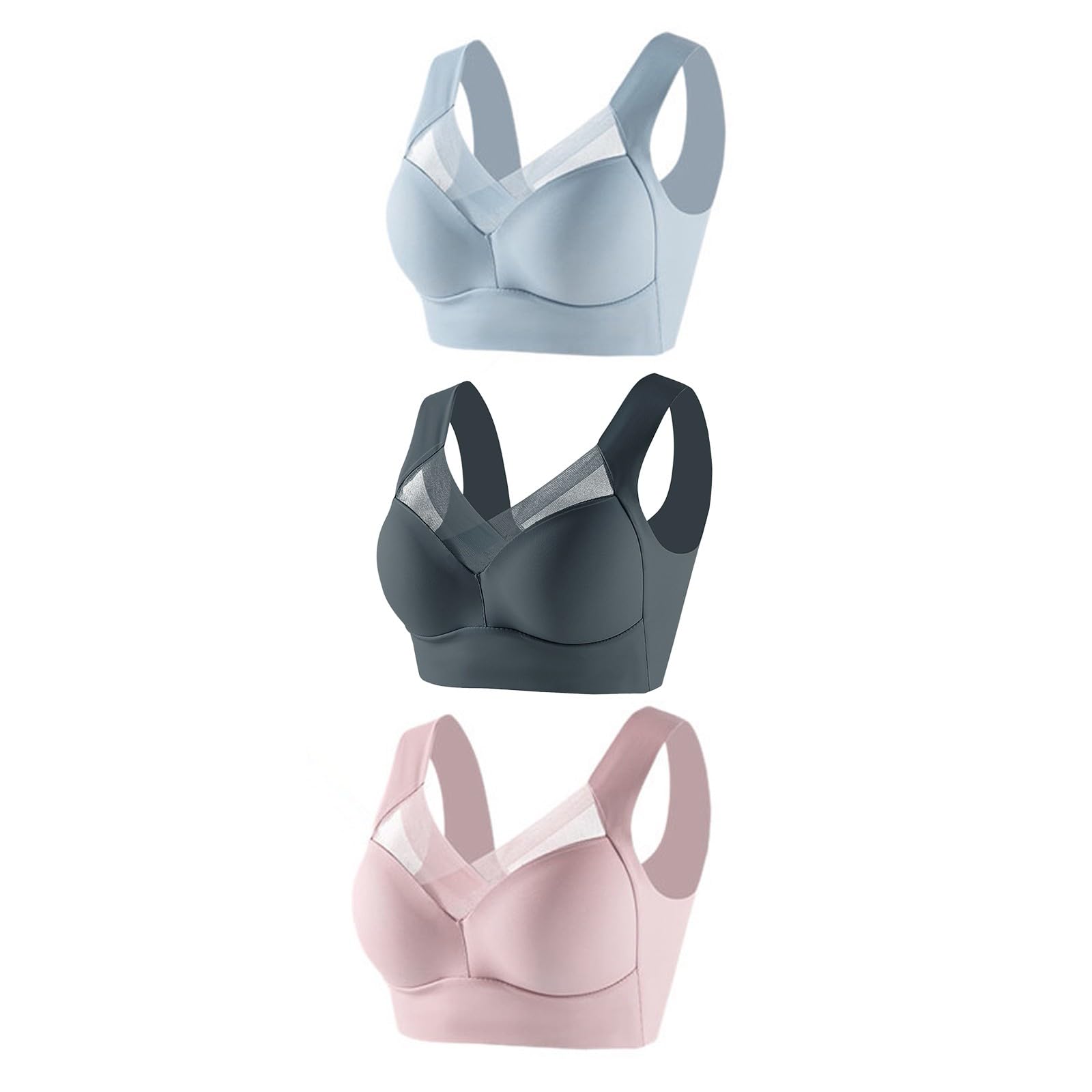 Womens Push Up Support Plus Size Ladies Non Wired Bra T Shirt Bra Comfort Seamless Workout