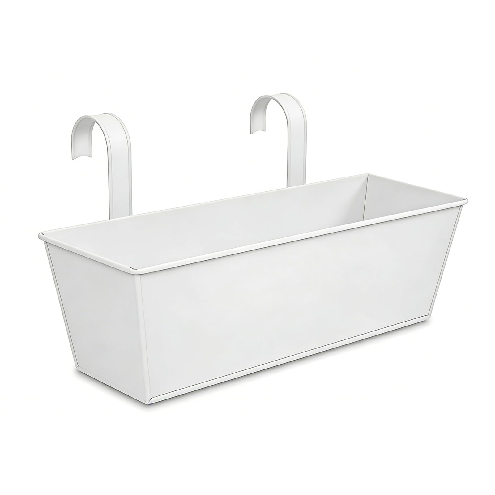 Cocoarm Metalowa Wisząca Donica 2 szt. Donica z metalową balustradą 16,3 X 5,5 X 4,9 Cala z Hakami Drenażowymi dla Użytkowników Balkonów, Ganków, Płotów Ogrodowych (Duży)