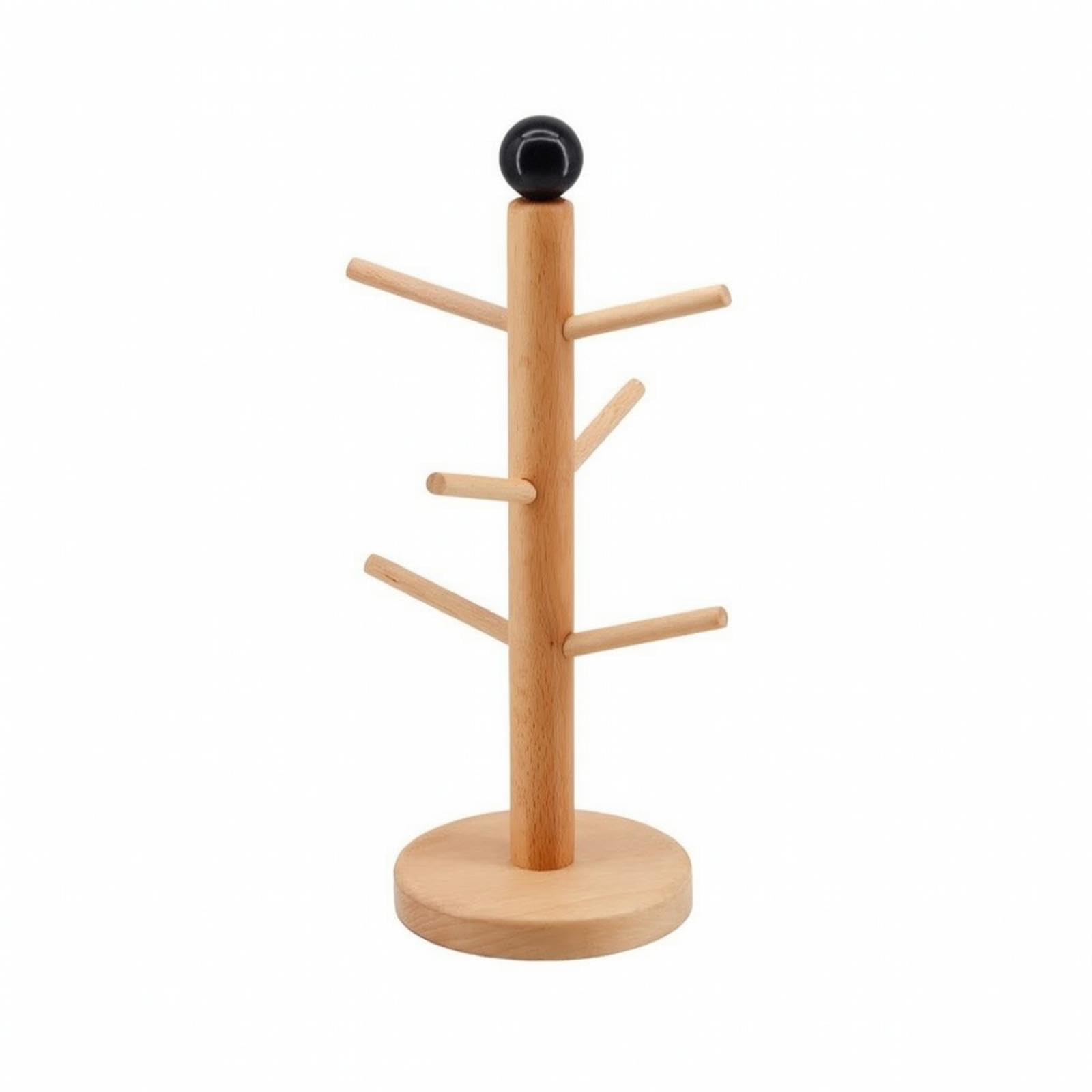Key Organizer with Peg Arms Freestanding Key Holder Upright for Entryway, Hallway, Bedside Table Black Ball Tall-image-22