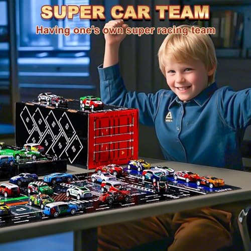 Image of 48-Piece Pull Back Car Set Mini Alloy Toy Vehicles for Kids Racing Party Favors Gift Collection Container Storage Box Learning & Educational Stuffers Mini Cars Party Favors