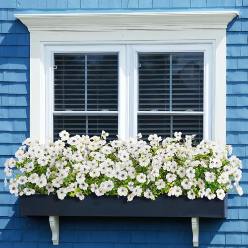 Image of Bassion 16 Bundles Artificial Flowers for Outdoors Fake Flowers, White