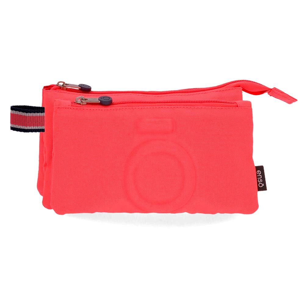 Enso Basic, Estuche Tres Compartimentos, 22 cm, 1.32 liters, Coral