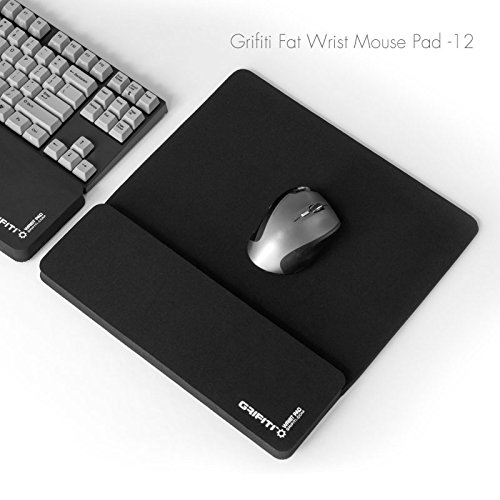 Grifiti Fat Mouse Wrist Pad 12 Jumbo Size Mouse Pad for Mice, Keypads, Numberpads, Trackpads, Trackballs, Adding Machines, Printing Calculators (Black Nylon)