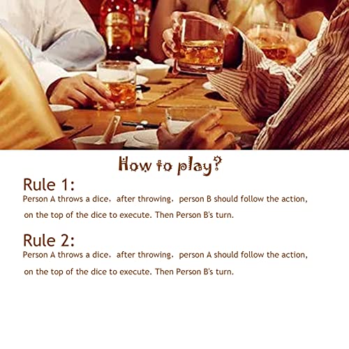 Kootiko 6 Pcs Drinking Dice Rolling Decider Bachelorette Game, Drunk Frenzy Party Family Friends Gathering Adult Favor Games #TOP4