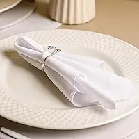 Kit 6 Guardanapos de Tecido Oxford Liso 35x35cm para Mesa Posta, Jantar, Casamento, Festa, Natal e Decoração – Guardanapo de Pano Diversas Cores (Branco)