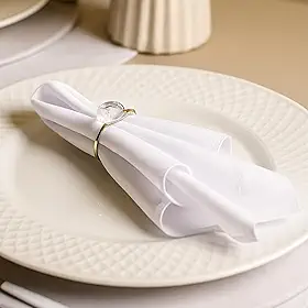 Kit 6 Guardanapos de Tecido Oxford Liso 35x35cm para Mesa Posta, Jantar, Casamento, Festa, Natal e Decoração – Guardanapo de Pano Diversas Cores (Branco)