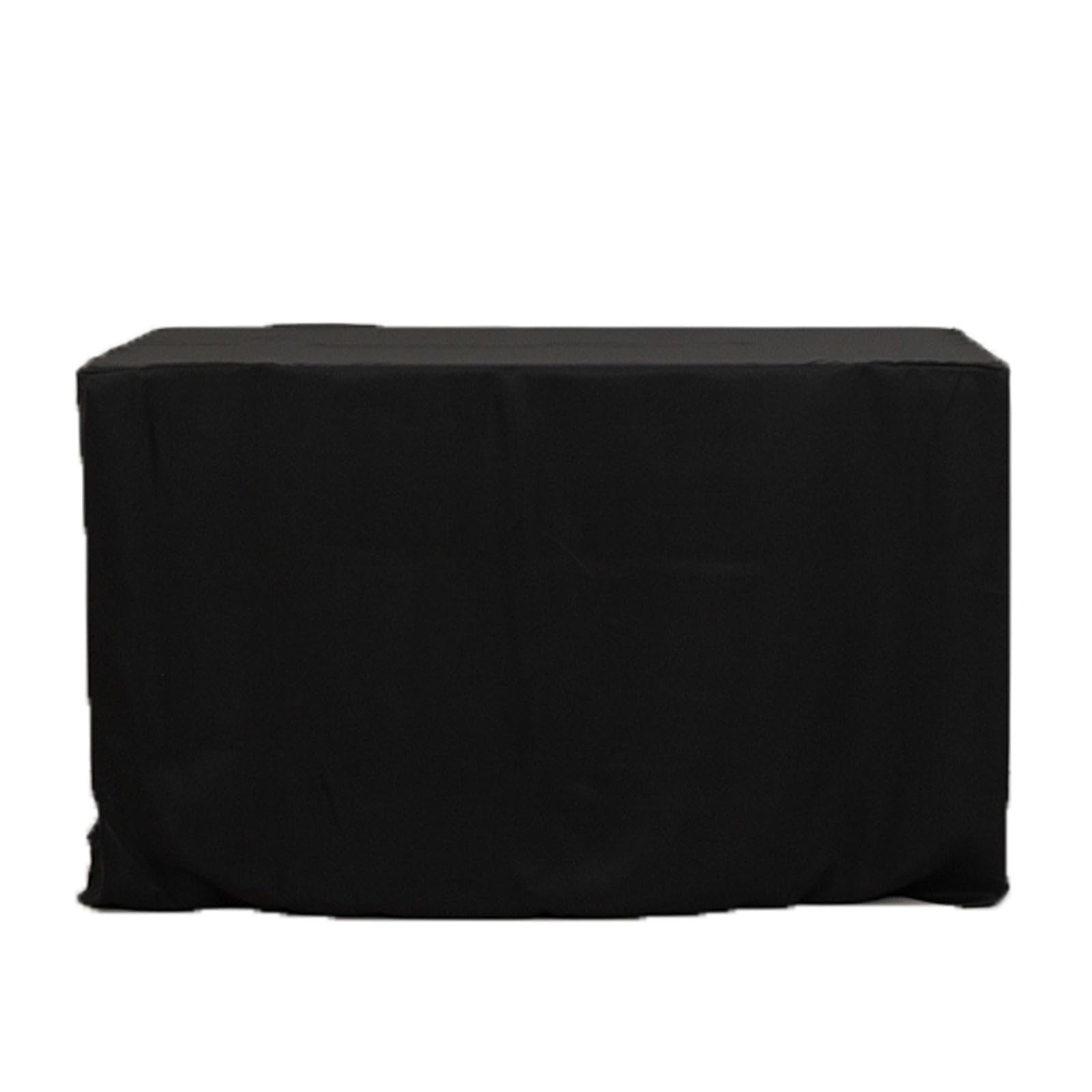Balsa Circle 4 feet Black 24x30-inch Fitted Polyester Rectangle Tablecloth | Washable Fabric Table Cloth Covers for Narrow Tables Wedding Party