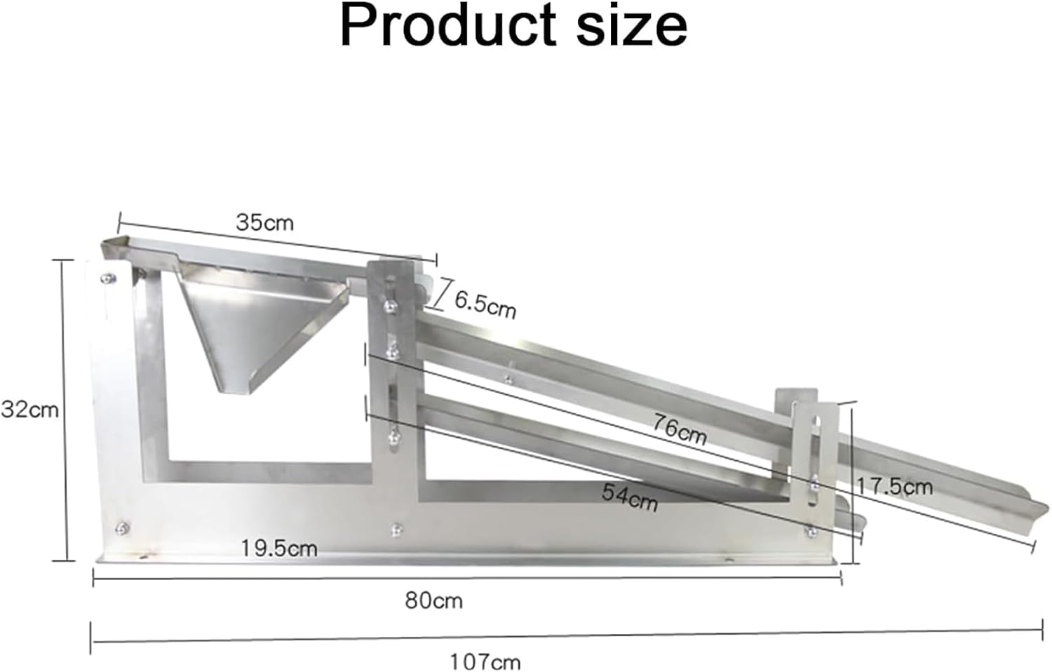 Commercial Egg White Separator, Stainless Steel Fast Egg Separator, Adjustable Slide Height and Nut, Anti-drip Design, Adjustable Slide Height, Thickened Steel Plate, for Home Kitchen