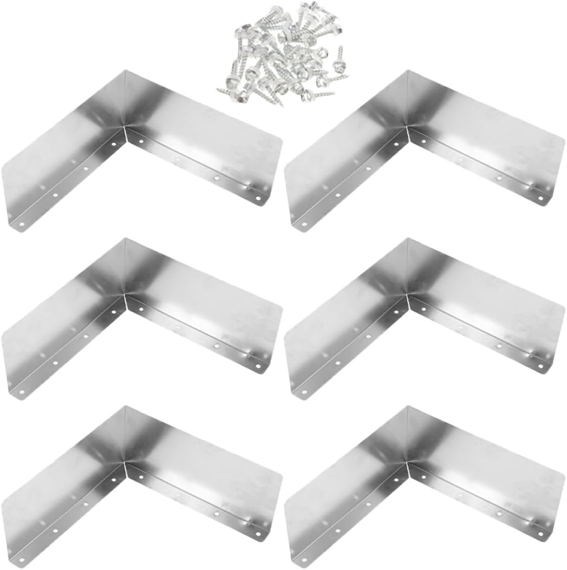 Kichvoe Roof Gutter Splash Guards Metal Rain Water Diverter for Roof Corners Bendable 6pcs Set Splash Protector for Residential Gutters