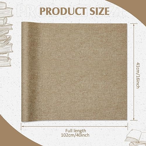 PerKoop Book Cloth for Book Binding 40 x 16 Inch Fabric Surface Paper Backed Bookcover Archival European Durable Strong Bookbinding Supplies Cover Books Album Scrapbooking (Linen Color)
