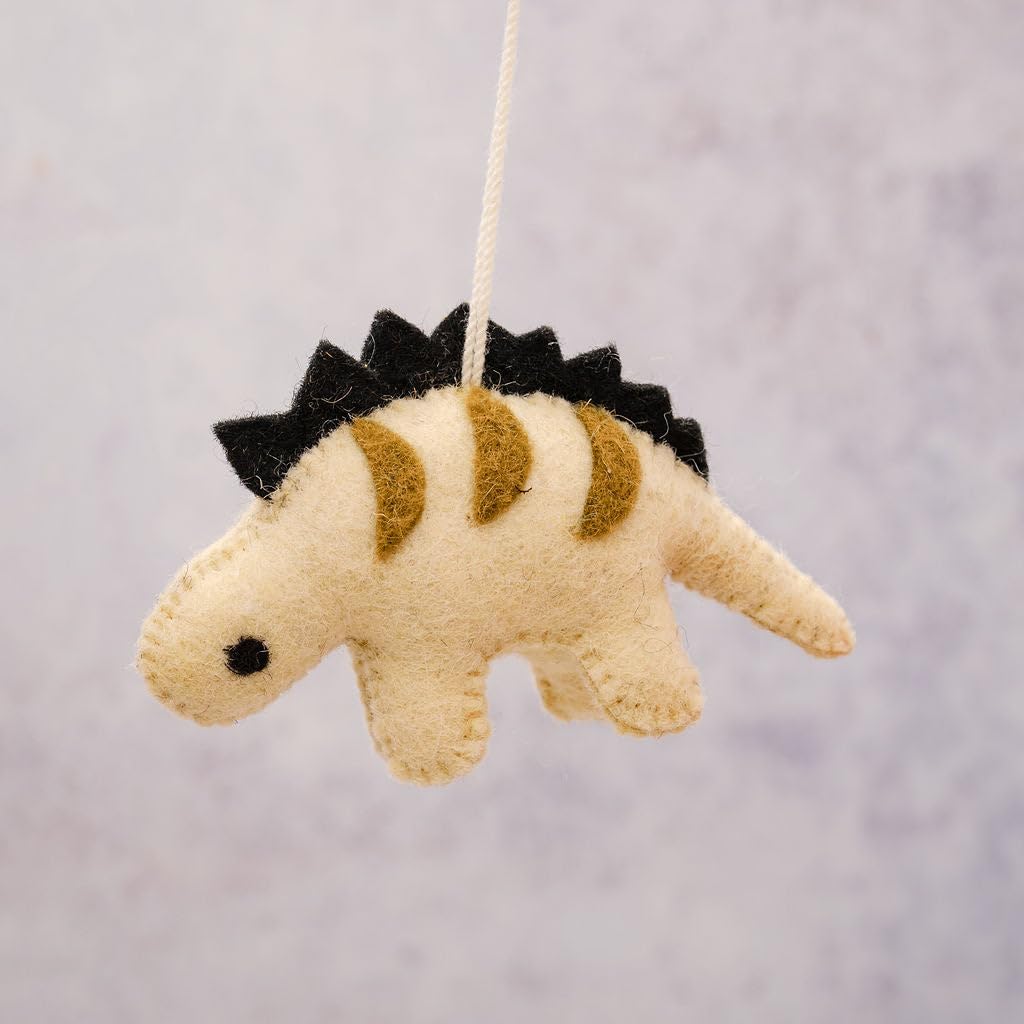 Arthur Cameron – Felt Dino Stegosaurus Tree Decoration – Playful Scandi Christmas Decoration and Whimsical Christmas Ornaments for the Festive Season