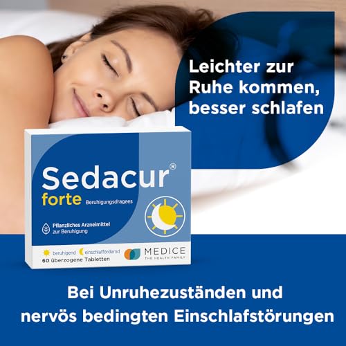 Sedacur forte 60 Dragees - bei Einschlafstörungen & Unruhezuständen - pflanzlich - schlafmittel