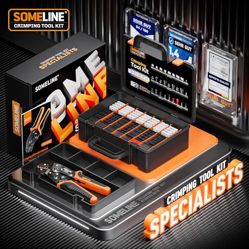 SOMELINE Crimpzange Stecker Set, 27 Arten, [0,03–0,5mm²], 2,5mm–2,54mm Set, mit JST–XH/SM/SYP und DP Stecker, Crimpzange für JST, Molex, DP, KF2510 Stecker