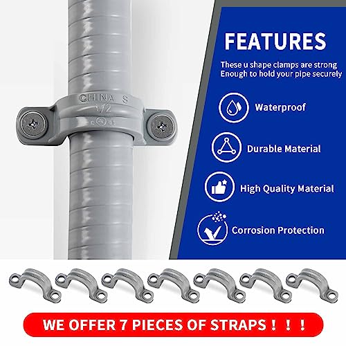Yariwiz 1/2 Inch Pvc Electrical Flexible Conduit 25 Feet With 3 Pcs Of Straight Adapters, 3 Pcs Of 90 Degree Elbows And 7 Pcs Of Pipe Straps, Liquid-Tight Flexible Non-Metallic Conduit Ul Listed #TOP3