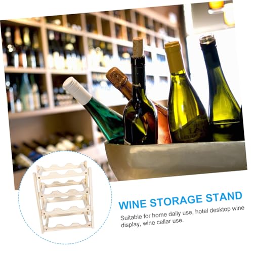 Soporte para botellas de vino de madera con base miniatura 5