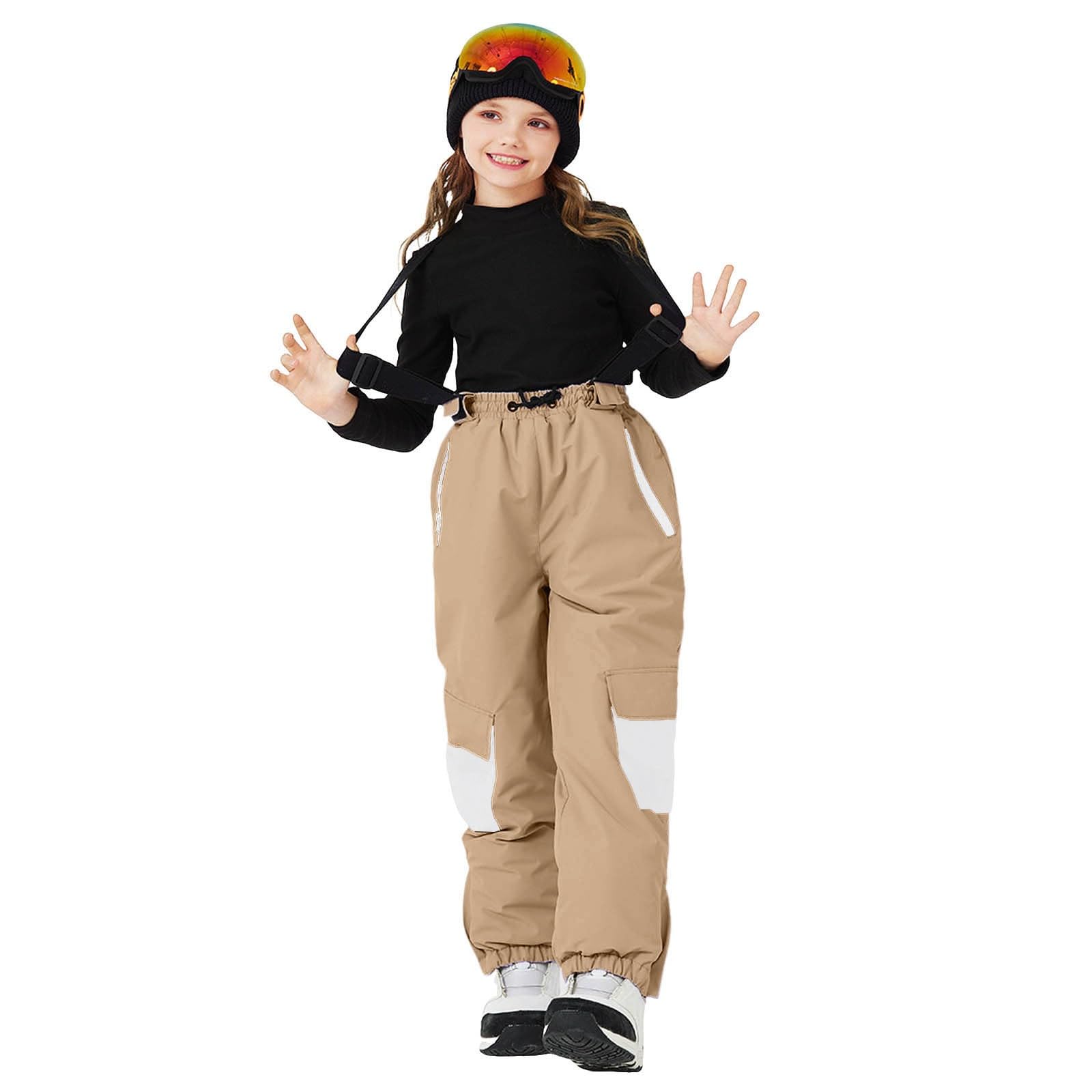Generisch 2026 Pantaloni da sci per bambini, caldi e spessi, con tavola e tavola doppia, pantaloni da sci per bambini per ragazzi e ragazze in inverno.